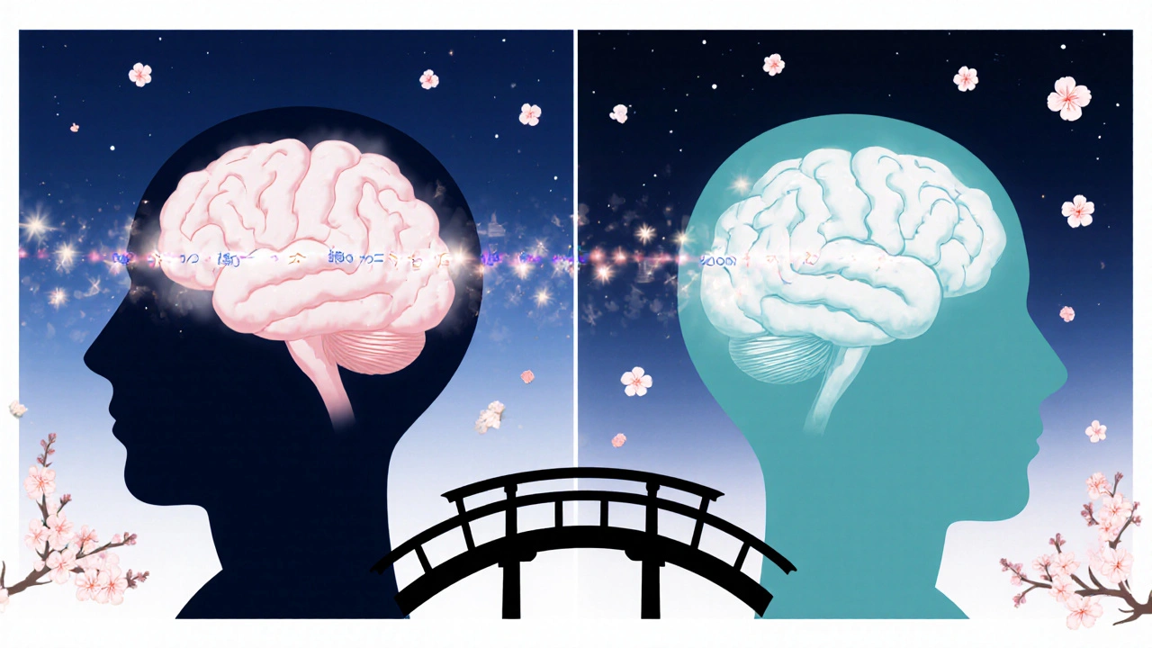 Split illustration showing Doxylamine and Diphenhydramine molecules crossing a brain silhouette.