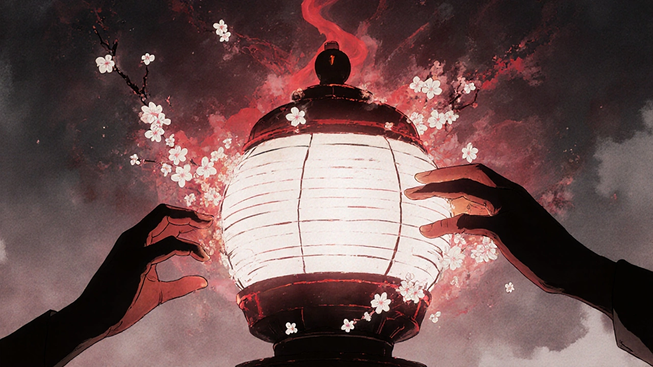 A brain as a lantern with REM blossoms torn away by shadowy airway obstructions.
