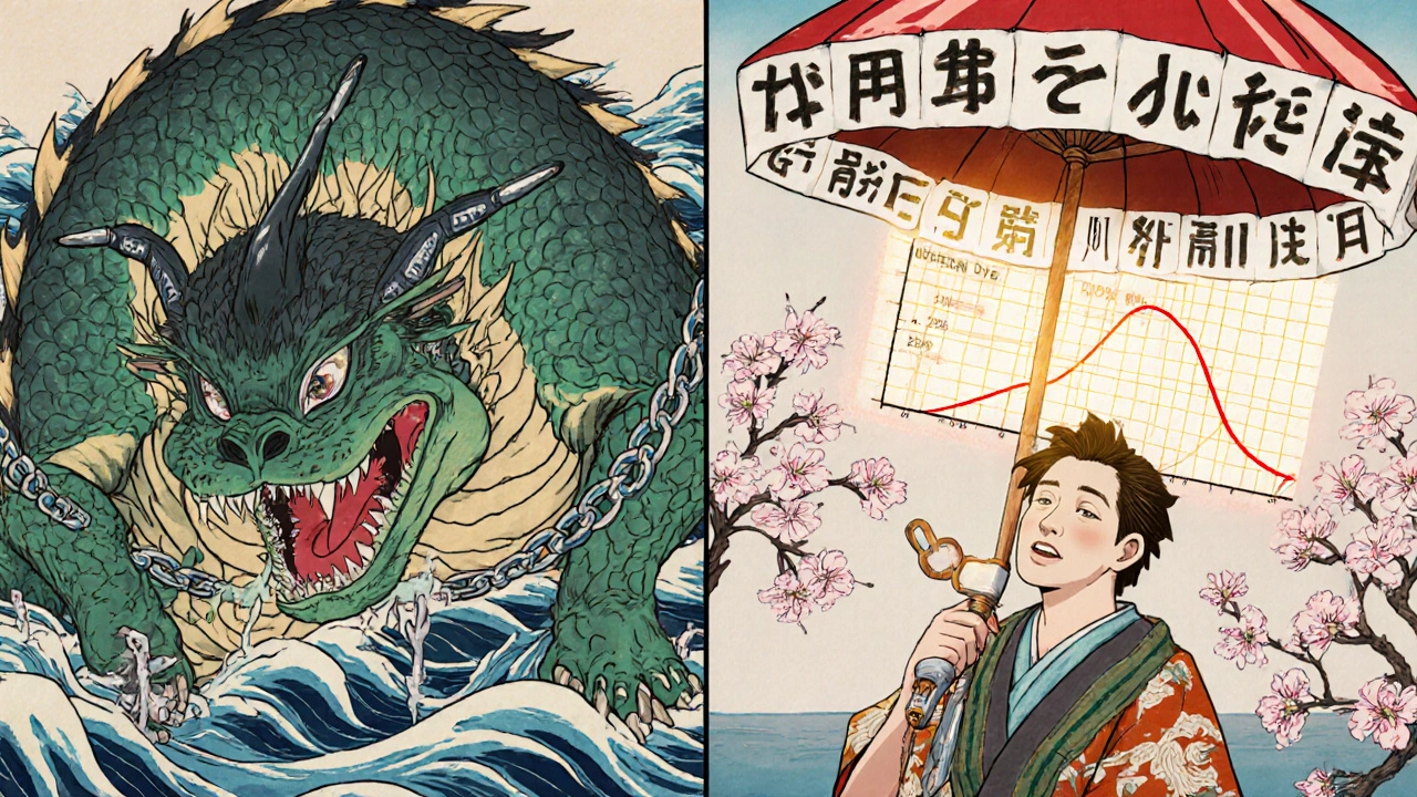 Split scene debunking shellfish allergy myth with protective symbols and risk reduction chart.