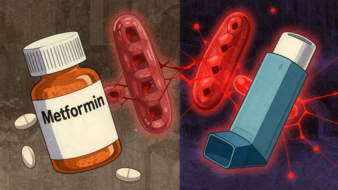 Stylized medications causing mitochondrial damage in anime art